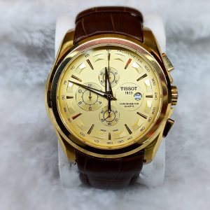 Men’s Tissot 1853 Gold Tone Chronograph Swiss Made Leather Band