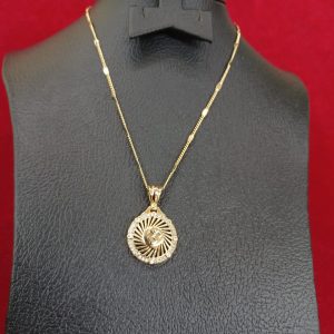 Yellow Gold chain Charm Pendant