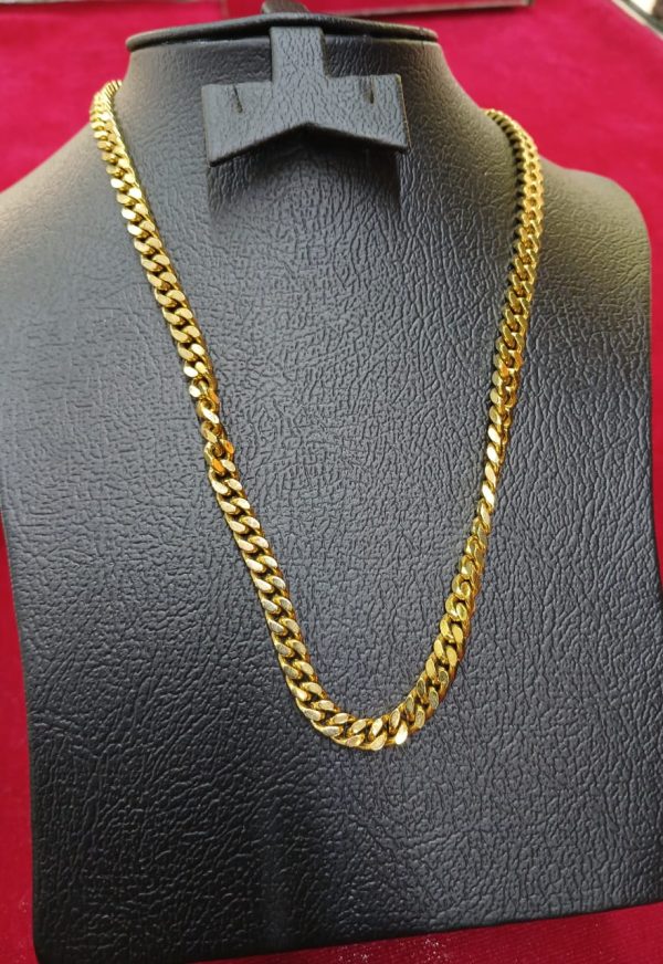 Without Stone Yellow Gold Cuban Link Fine Pendant