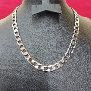 Figaro Chain Link Necklace for Men Boys Heavy silver coated