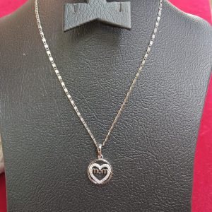 Mom Gift, Heart Necklace Sterling Silver.