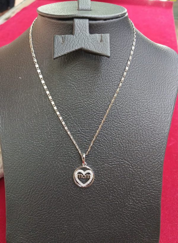 Mom Gift, Heart Necklace Sterling Silver.