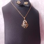 Gold Coated Women's Fashion Necklace and earrings set