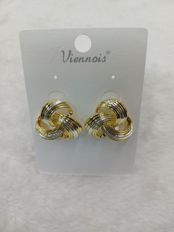 Vintage Gold Plated Sterling Silver Big Puffy knot Clip On Earrings