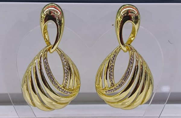 Fashion Round Hoop Gold colour Dangle Earrings