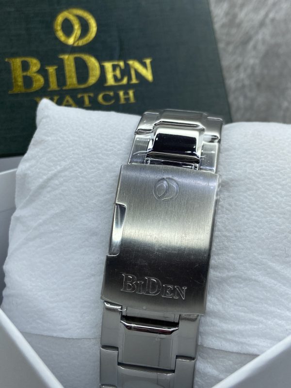 BIDEN Men’s Watch – Silver Stainless Steel, Black Dial, Date & Chronograph Display - Image 3