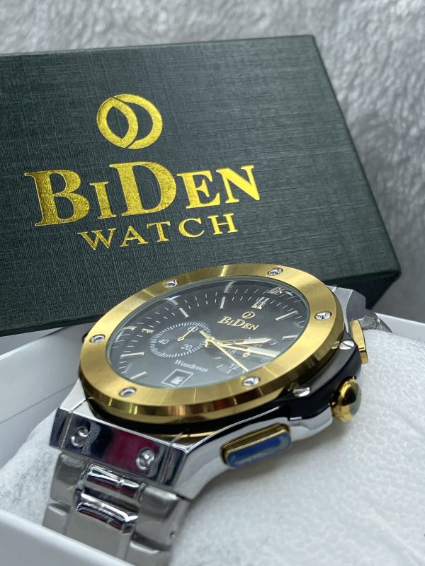 BIDEN Men’s Watch – Silver Stainless Steel, Black Dial, Date & Chronograph Display - Image 6