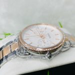 Fossil Women's Rose Gold & Silver Crystal Bezel Multifunction Stainless Steel Watch – Elegant Day-Date Dial
