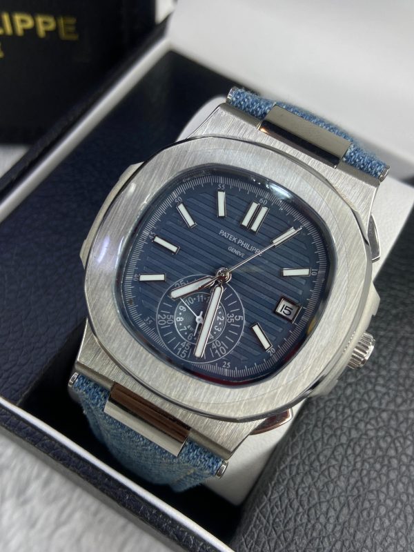Patek Philippe Nautilus Chronograph – Blue Dial, Denim Strap Men’s Watch | PBeauty Galore Kenya