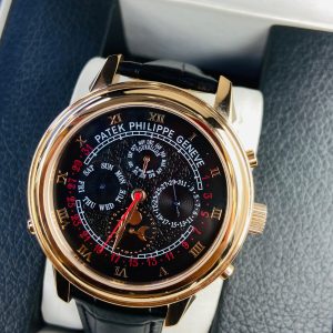 Patek Philippe 5951/500P‑001 Grand Complications Perpetual Calendar Moon‑Phase Chronograph – Rose Gold Finish, Black Dial