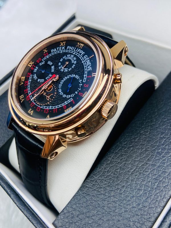 Patek Philippe 5951/500P‑001 Grand Complications Perpetual Calendar Moon‑Phase Chronograph – Rose Gold Finish, Black Dial - Image 4