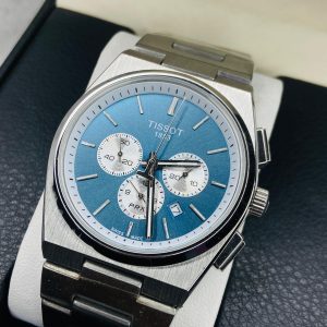 Tissot PRX Chronograph – Swiss Quartz Blue Dial Watch for Men | Stainless Steel