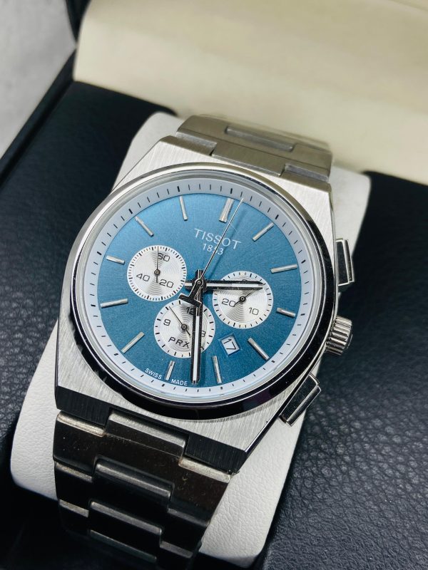 Tissot PRX Chronograph – Swiss Quartz Blue Dial Watch for Men | Stainless Steel